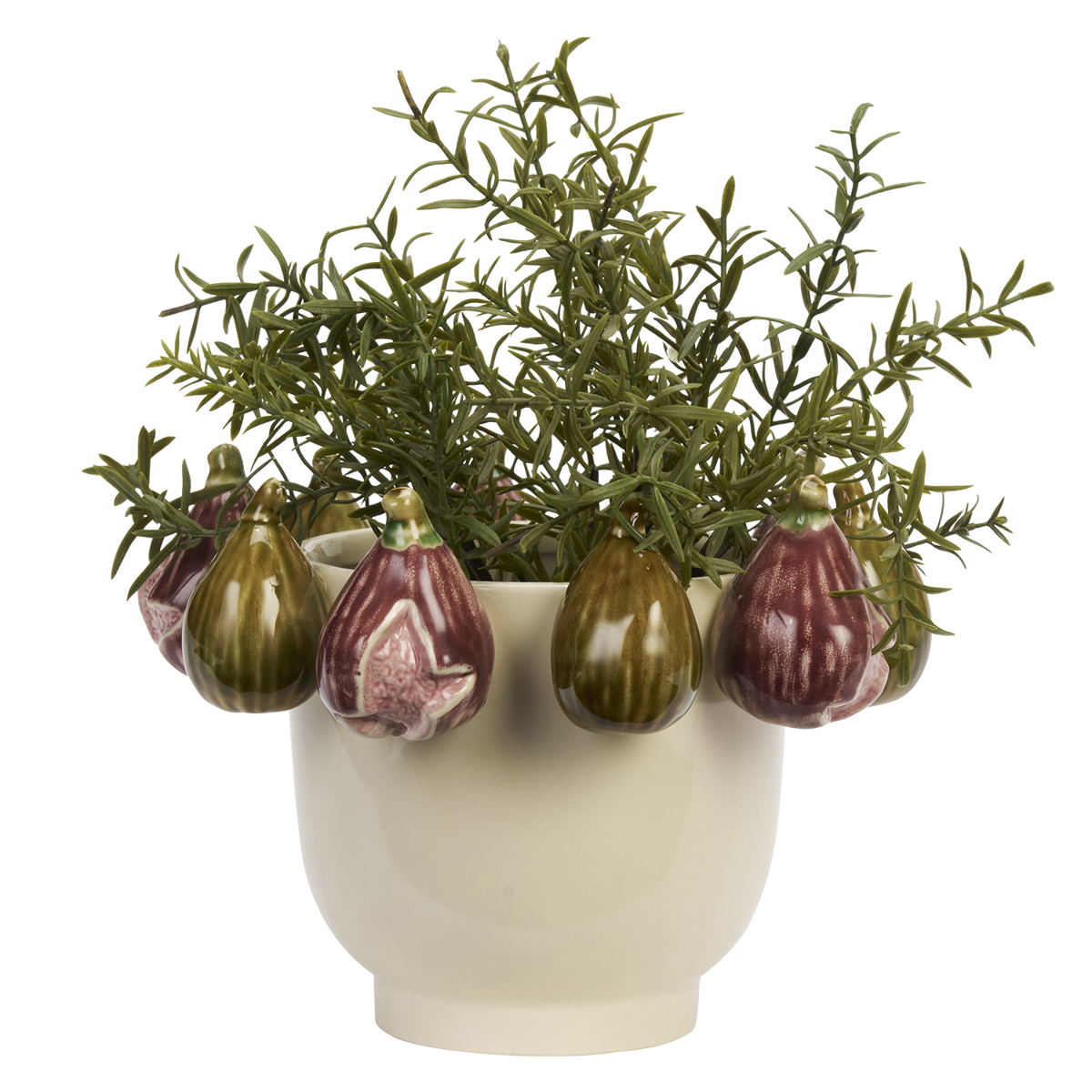 Stoneware flowerpot w/ figs