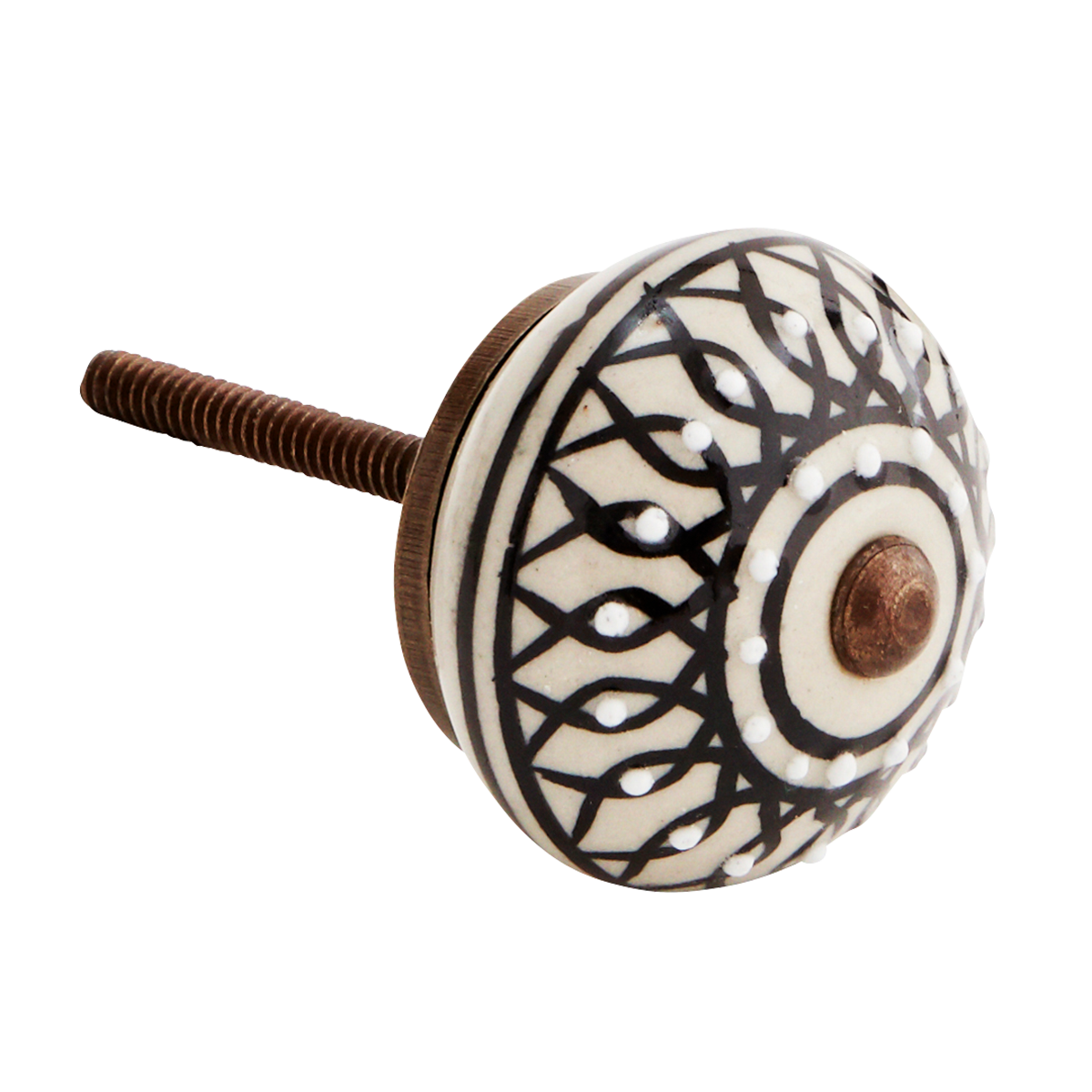 Hand painted stoneware doorknob