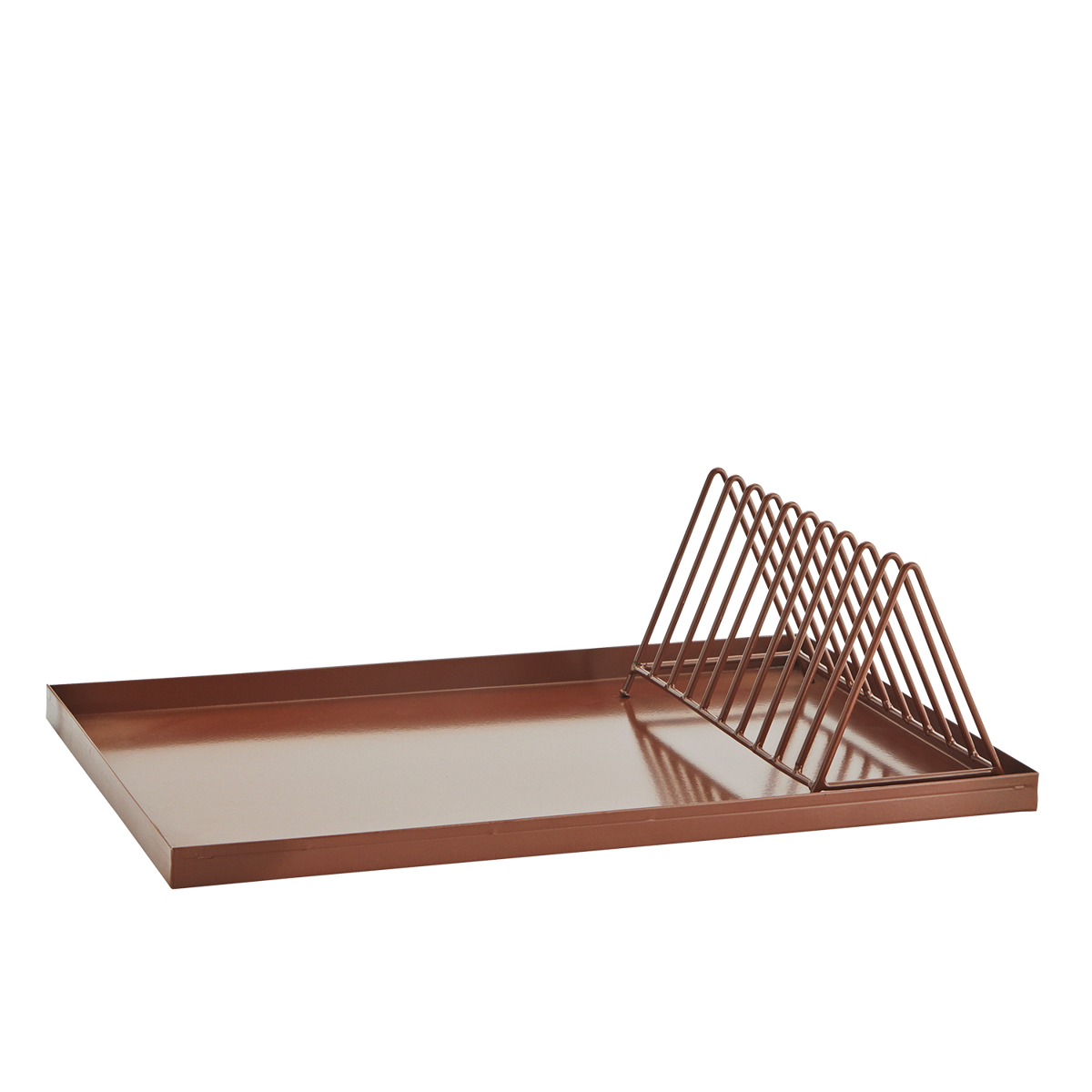 Iron tray w/ dish rack