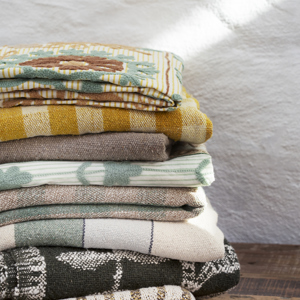 Reversible recycled cotton throw