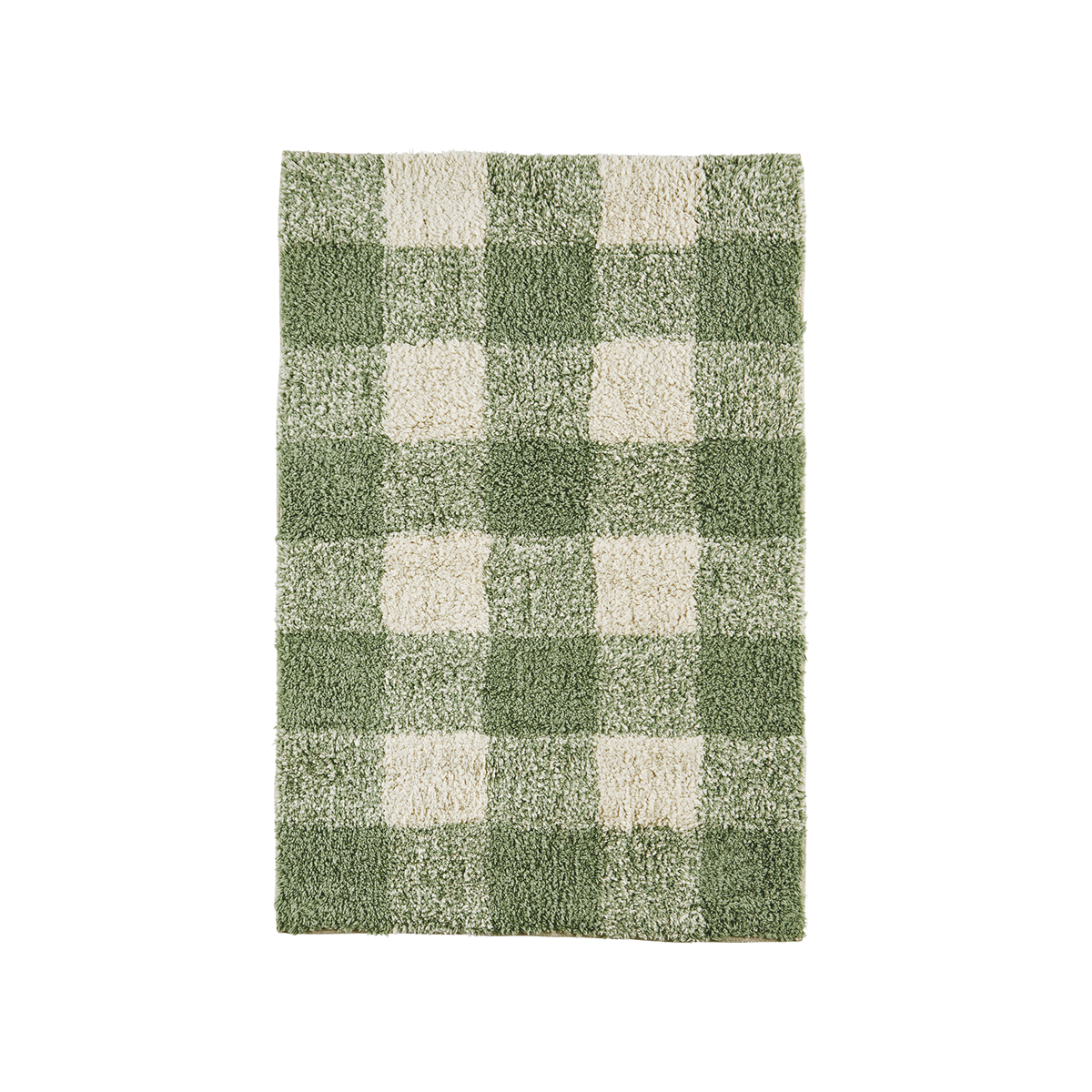 Checked tufted bath mat