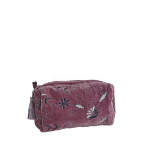 Embroidered velvet washbag