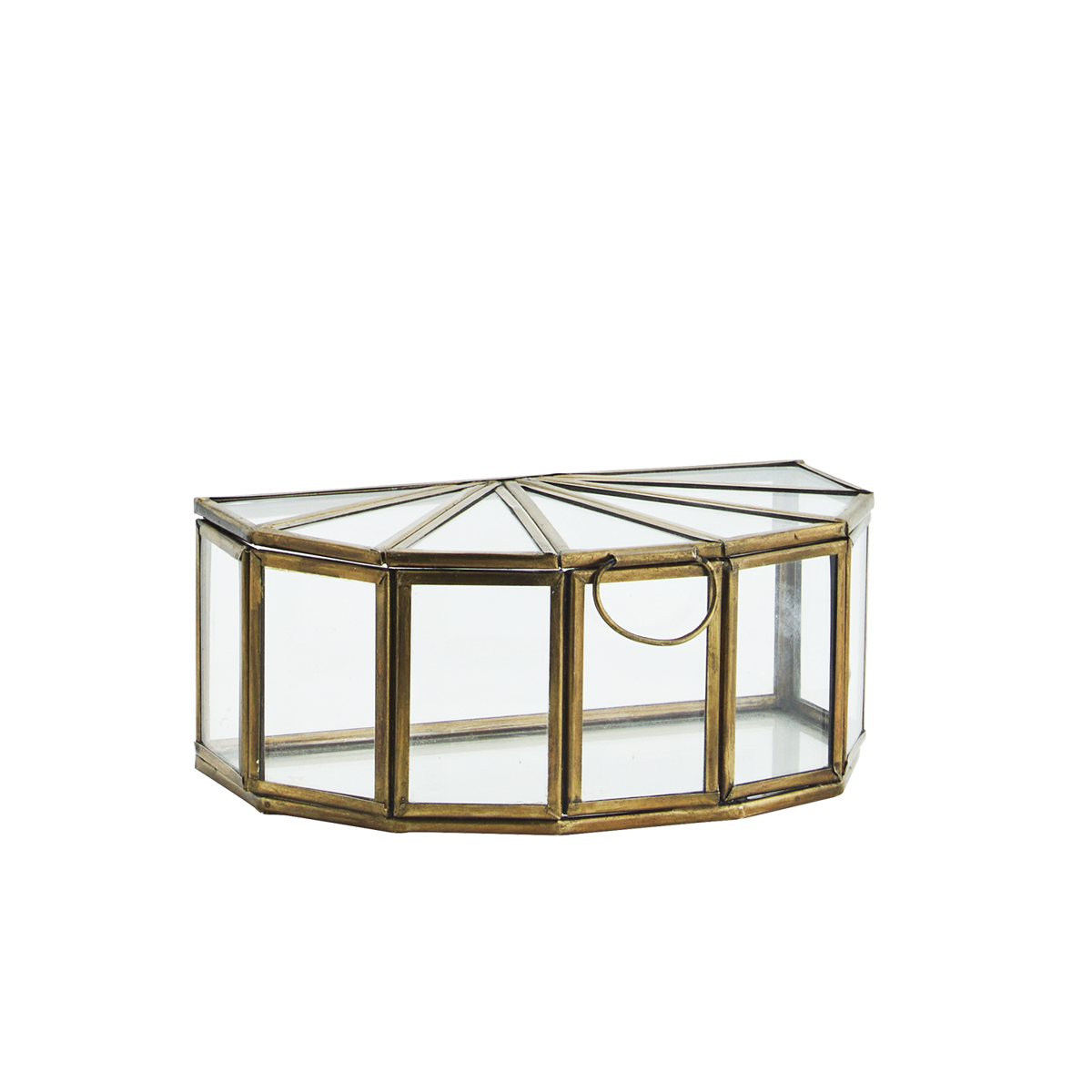 Half round glass box