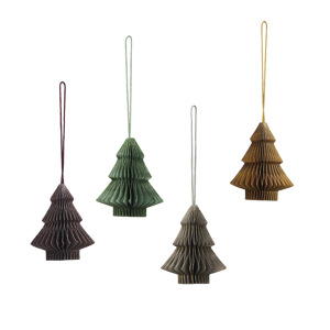 Hanging paper trees w/ glitter