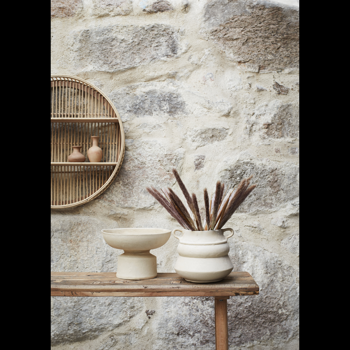 Paper mache tray on stand Paper mache tray on stand