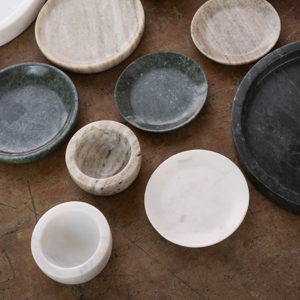Round marble tray