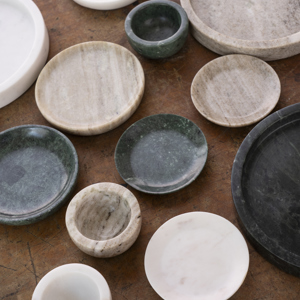 Round marble tray
