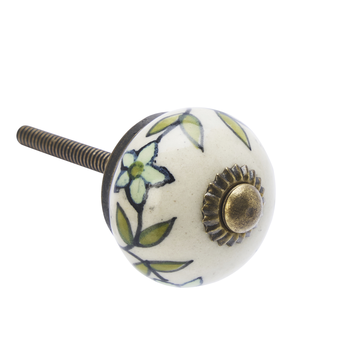 Hand-painted stoneware doorknob