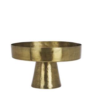 Hand hammered aluminium pedestal tray