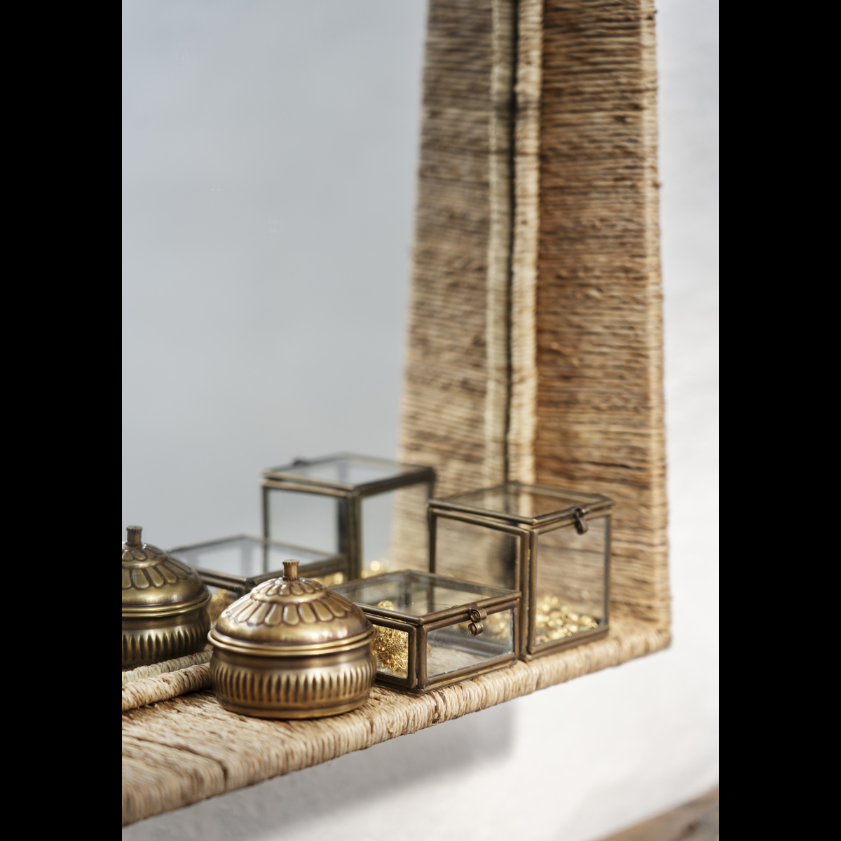 Mirror w/ jute frame