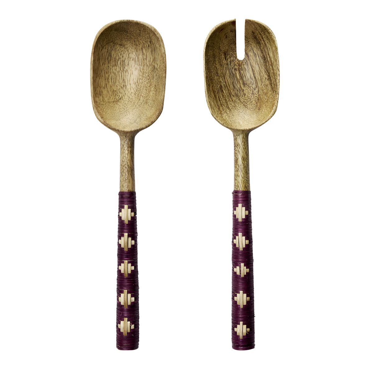 Wooden salad set w/ bamboo