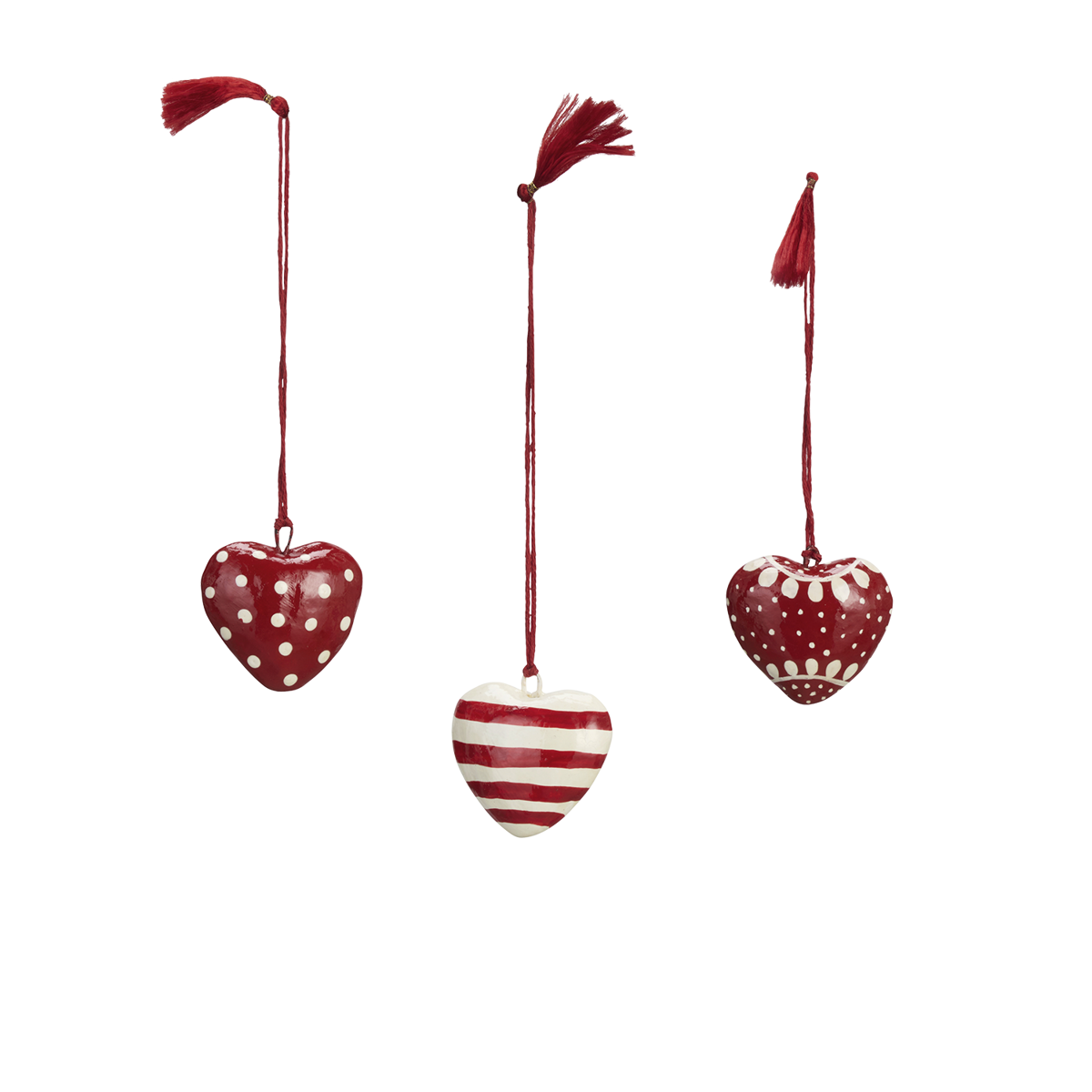 Handmade paper mache hearts