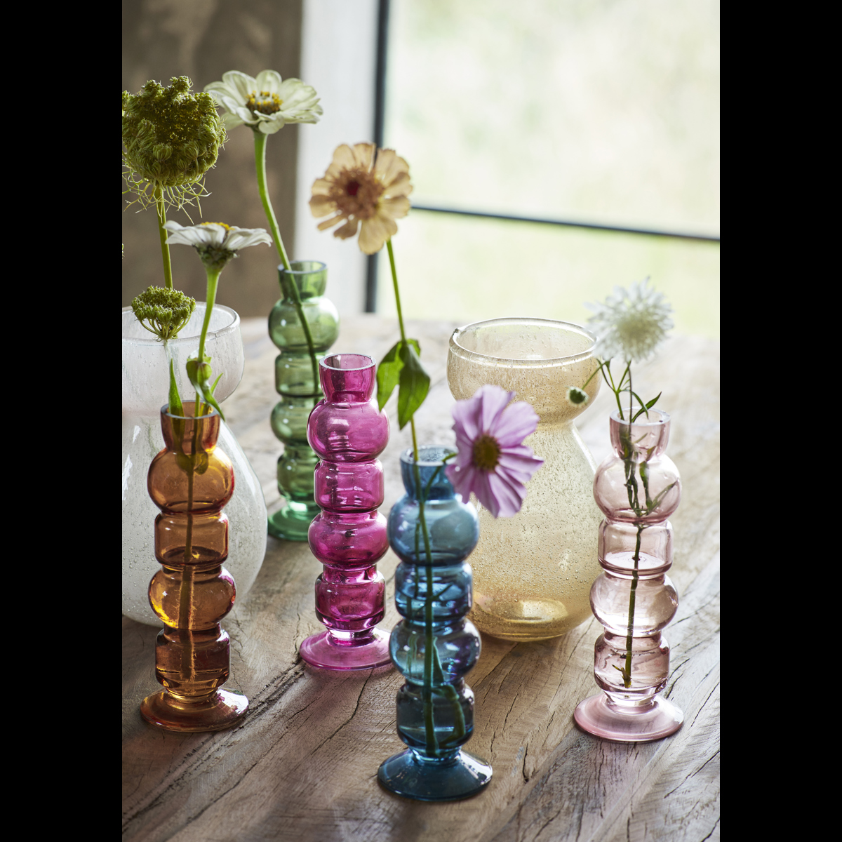 Coloured glass vase