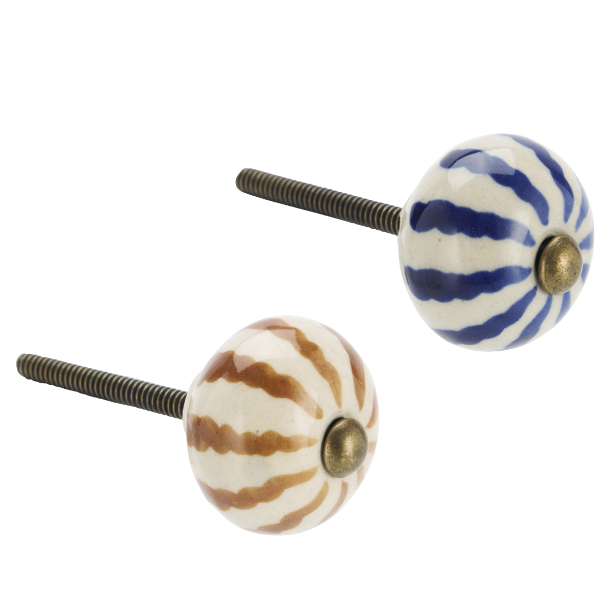 Hand-painted stoneware doorknob