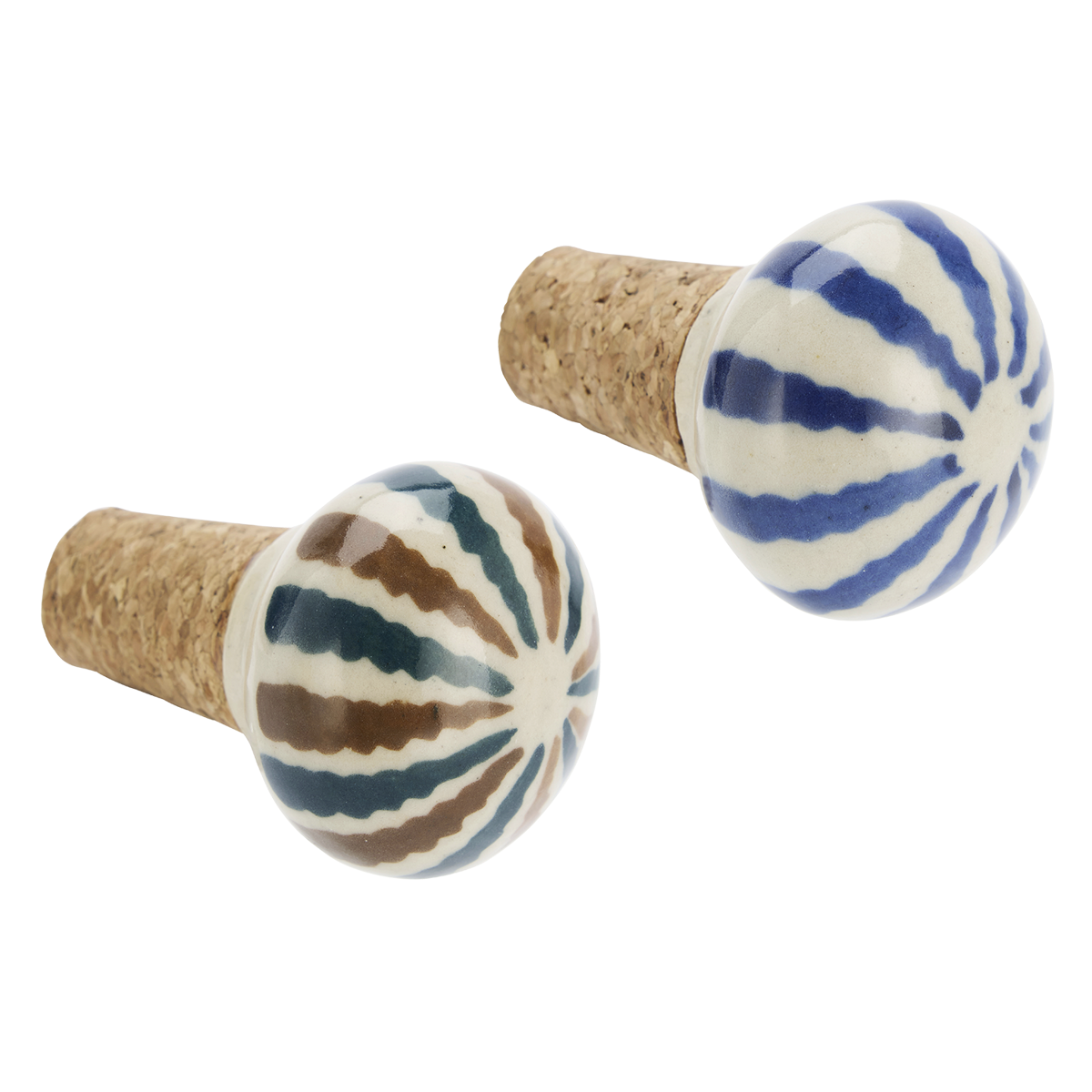 Hand-painted stoneware bottle stopper