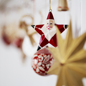 Hand-painted wooden Santa