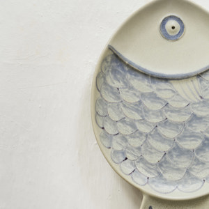 Stoneware fish tray