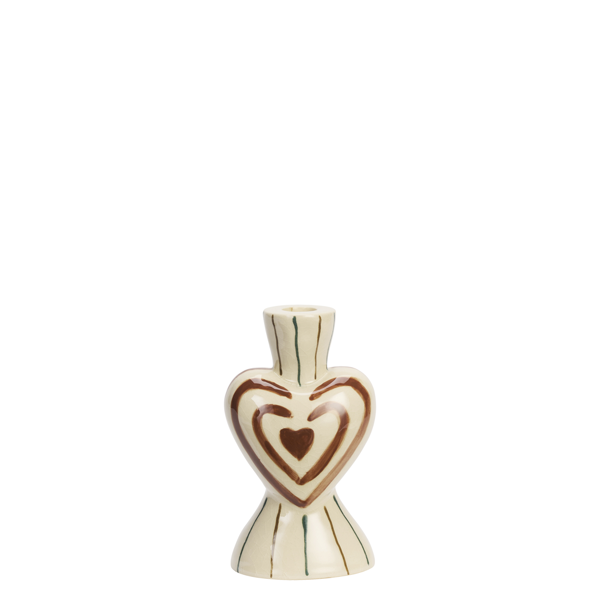 Hand-painted candle holder w/ heart