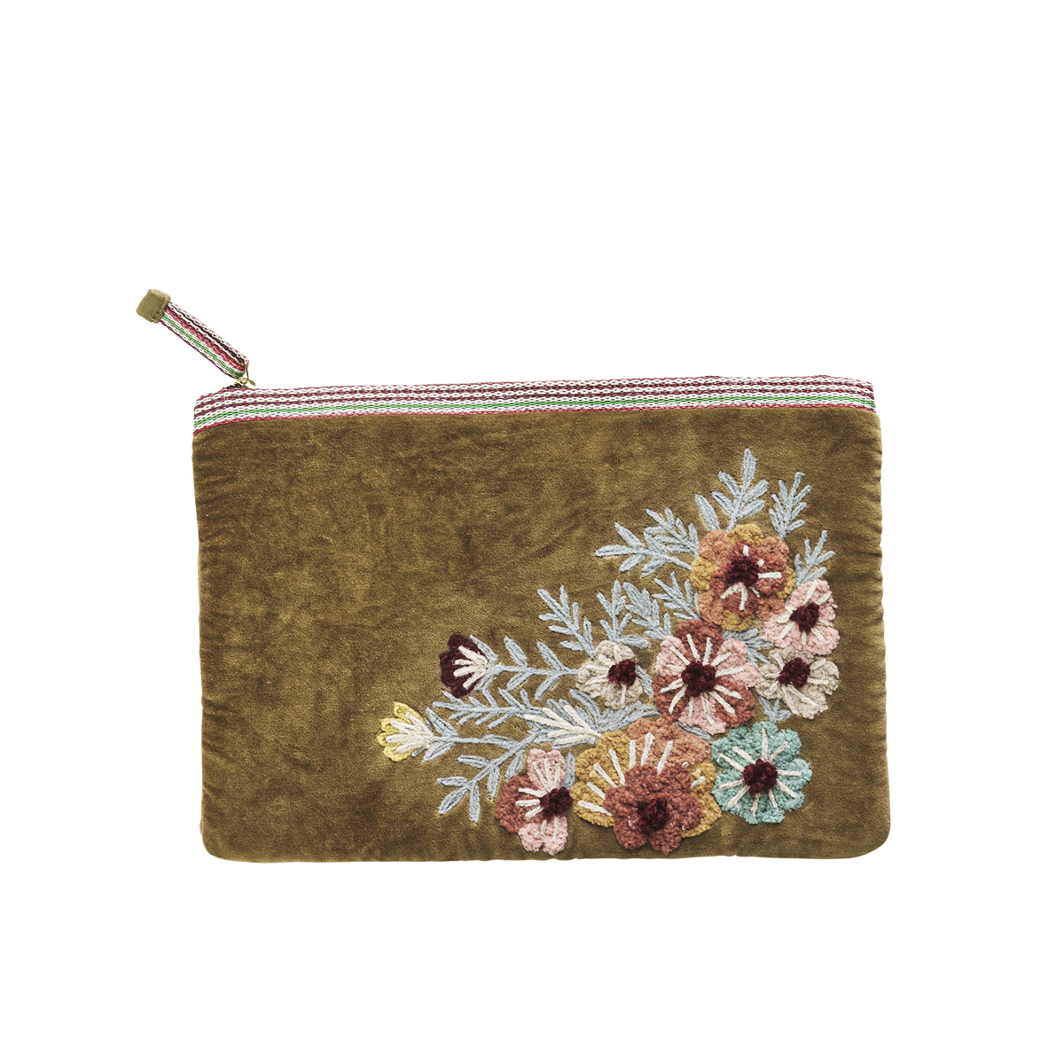 Embroidered velvet ipad sleeve