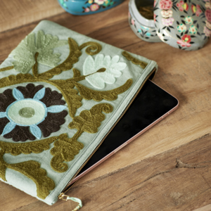 Embroidered ipad sleeve