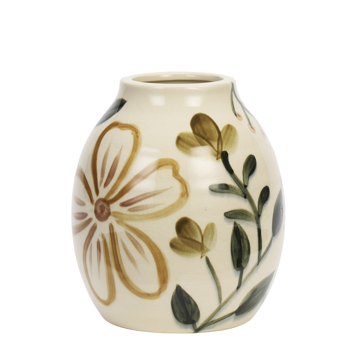 Hand-painted stoneware vase