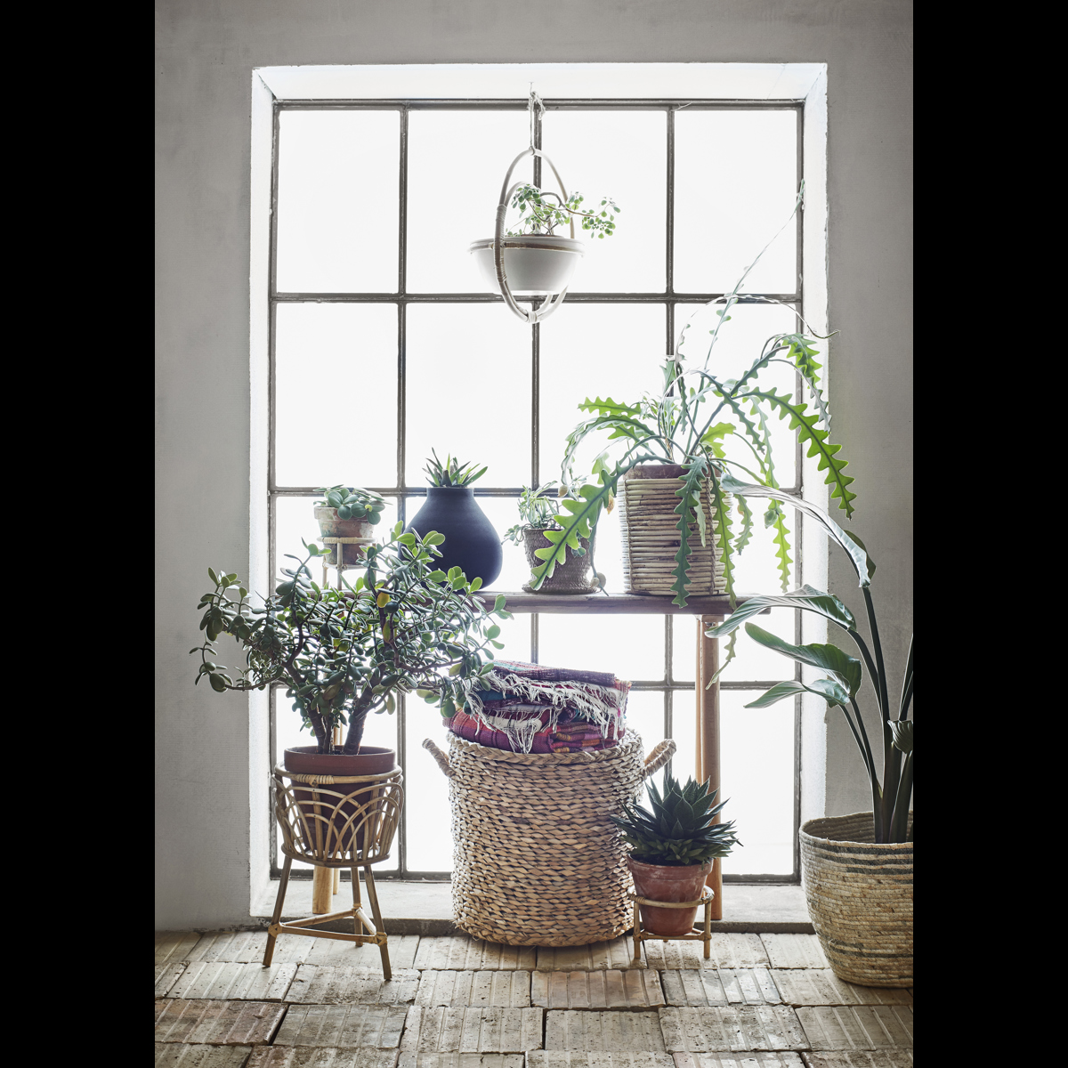 Recycled wooden console table