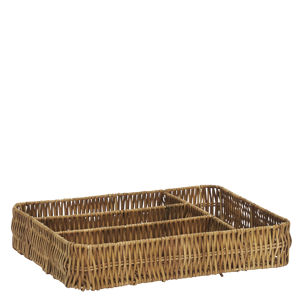 Rattan cutlery tray