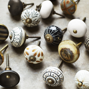 Handmade stoneware doorknob