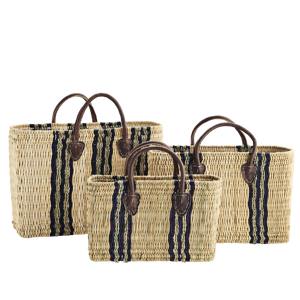 Striped grass bags w/ handles