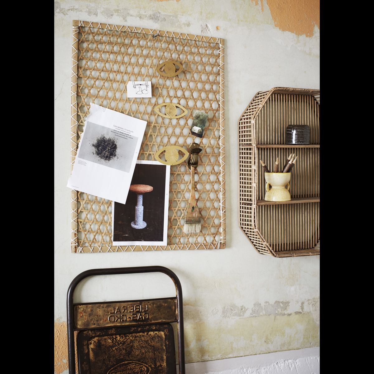 Rectangular bamboo shelf