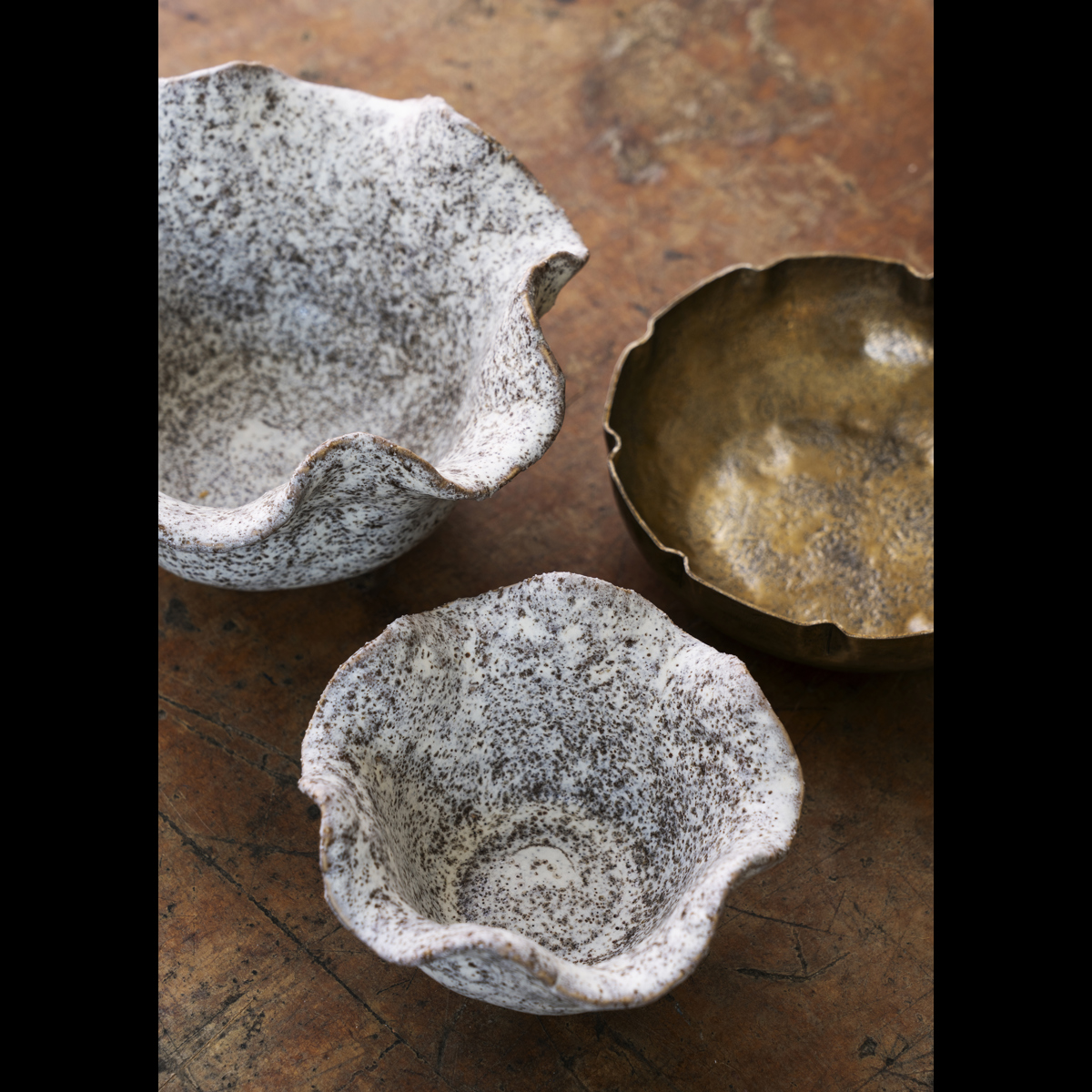 Hand hammered aluminium bowls