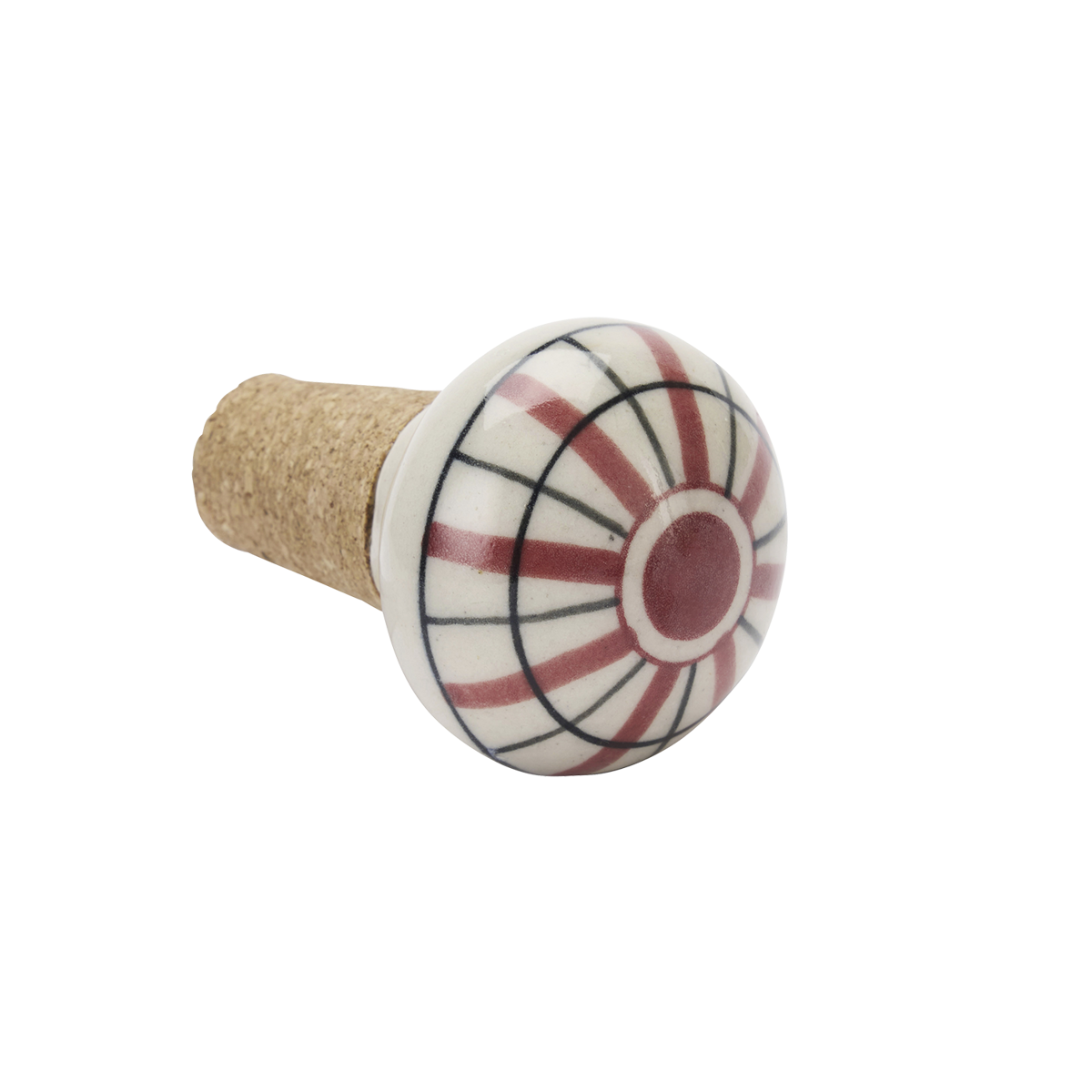 Hand-painted stoneware bottle stopper