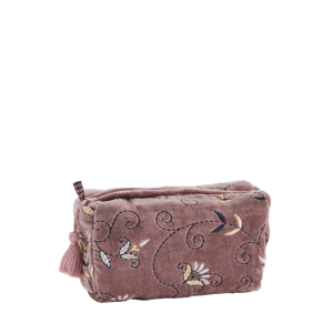 Embroidered velvet washbag