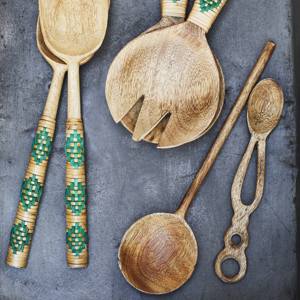 Hand carved wooden spoon