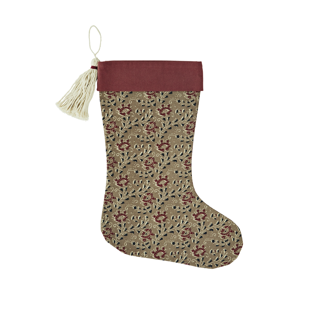 Printed christmas stocking w/ tassel