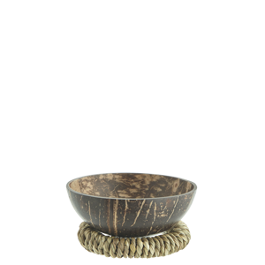 Coconut bowl w/ jute holder