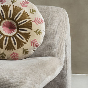 Suzani embroidered velvet cushion