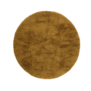 Round tufted woolen rug