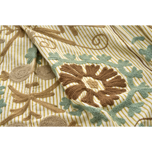 Suzani embroidered cotton throw