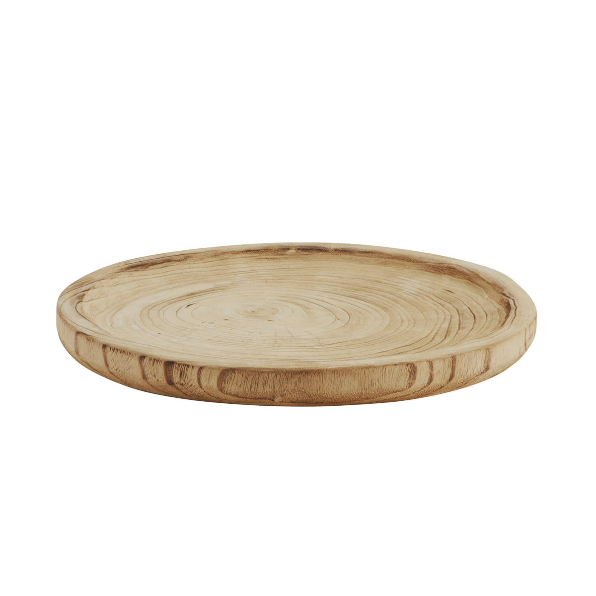 Round wooden tray