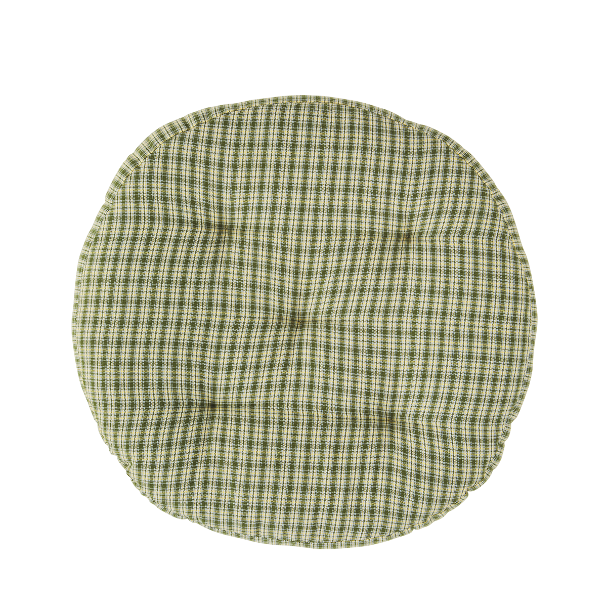 Round checked woven chair pad