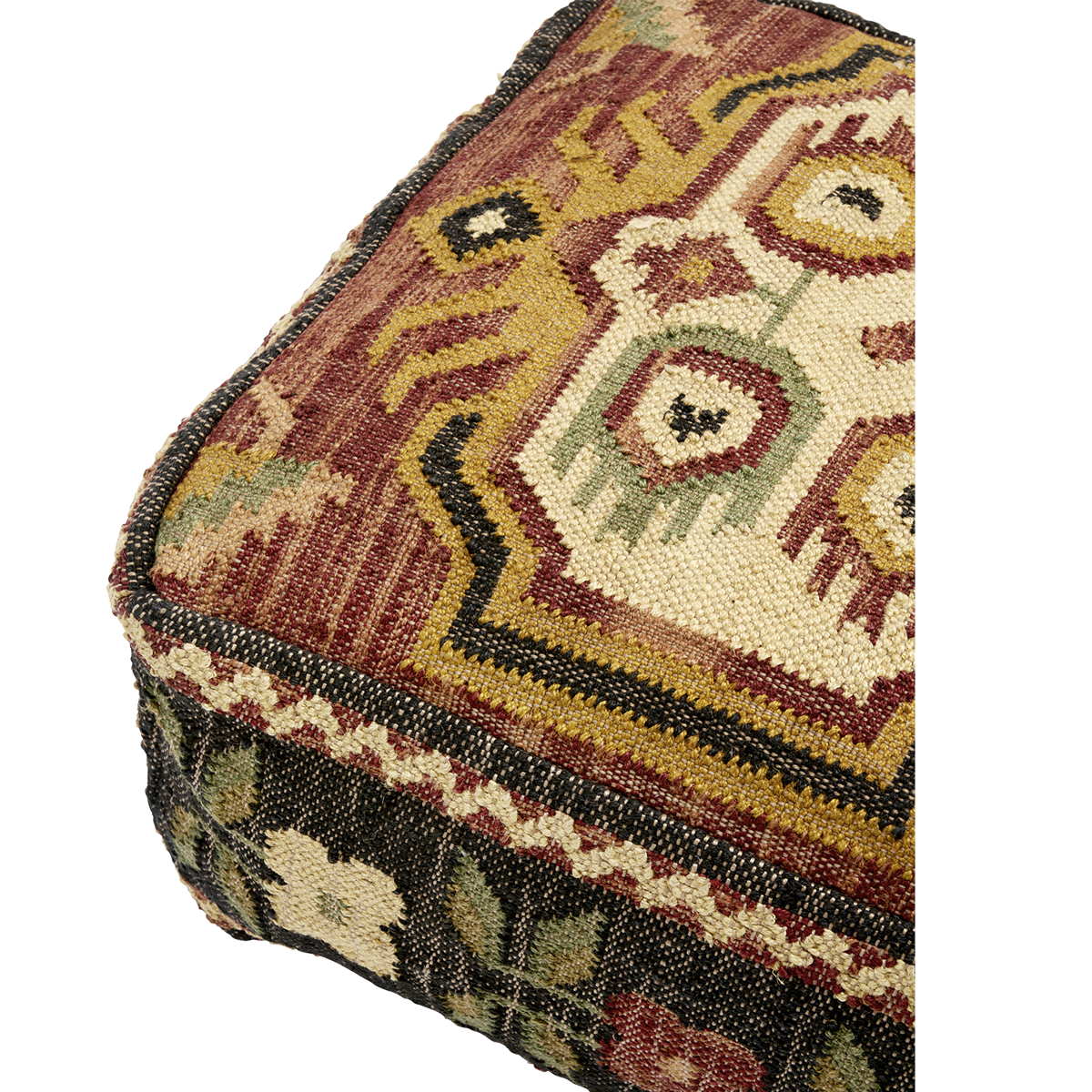 Handwoven jute pouf