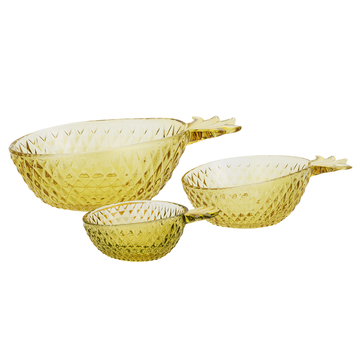 Glass pineapple bowls