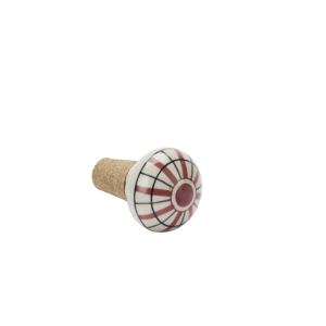 Hand-painted stoneware bottle stopper