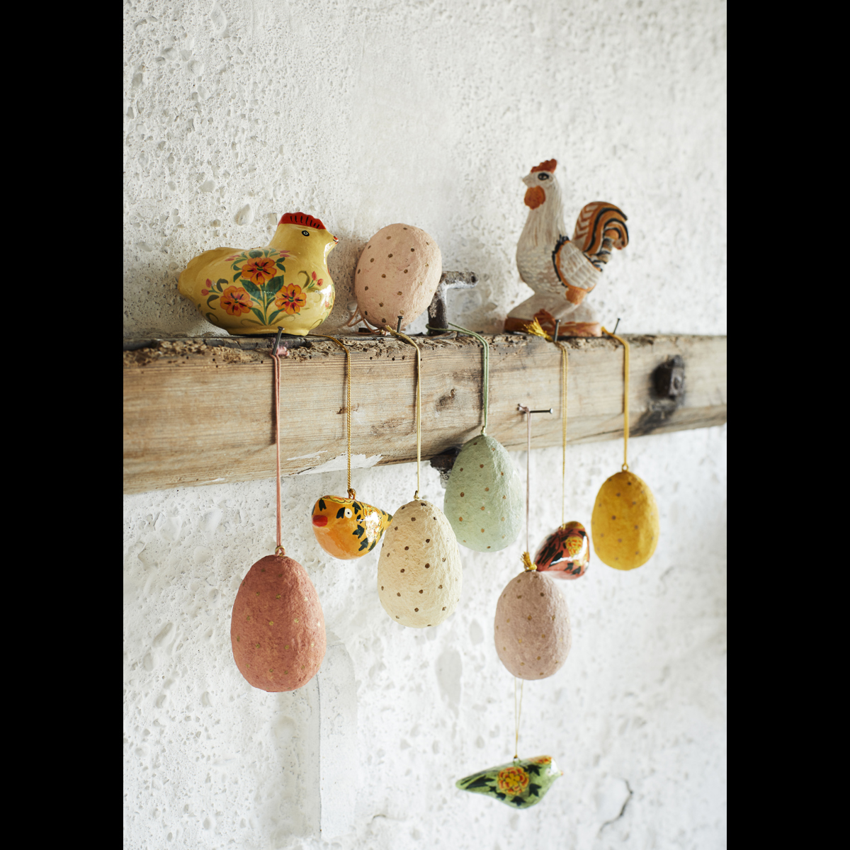 Hand painted paper mache bird