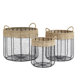 Iron baskets w/ jute