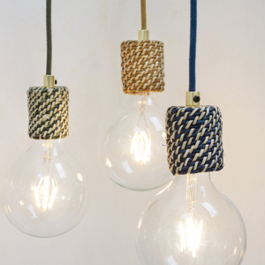 Seagrass ceiling lamp w/ bulb