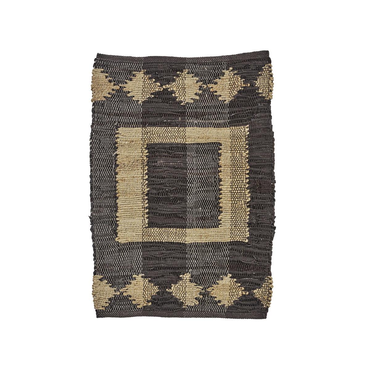 Leather doormat w/ jute