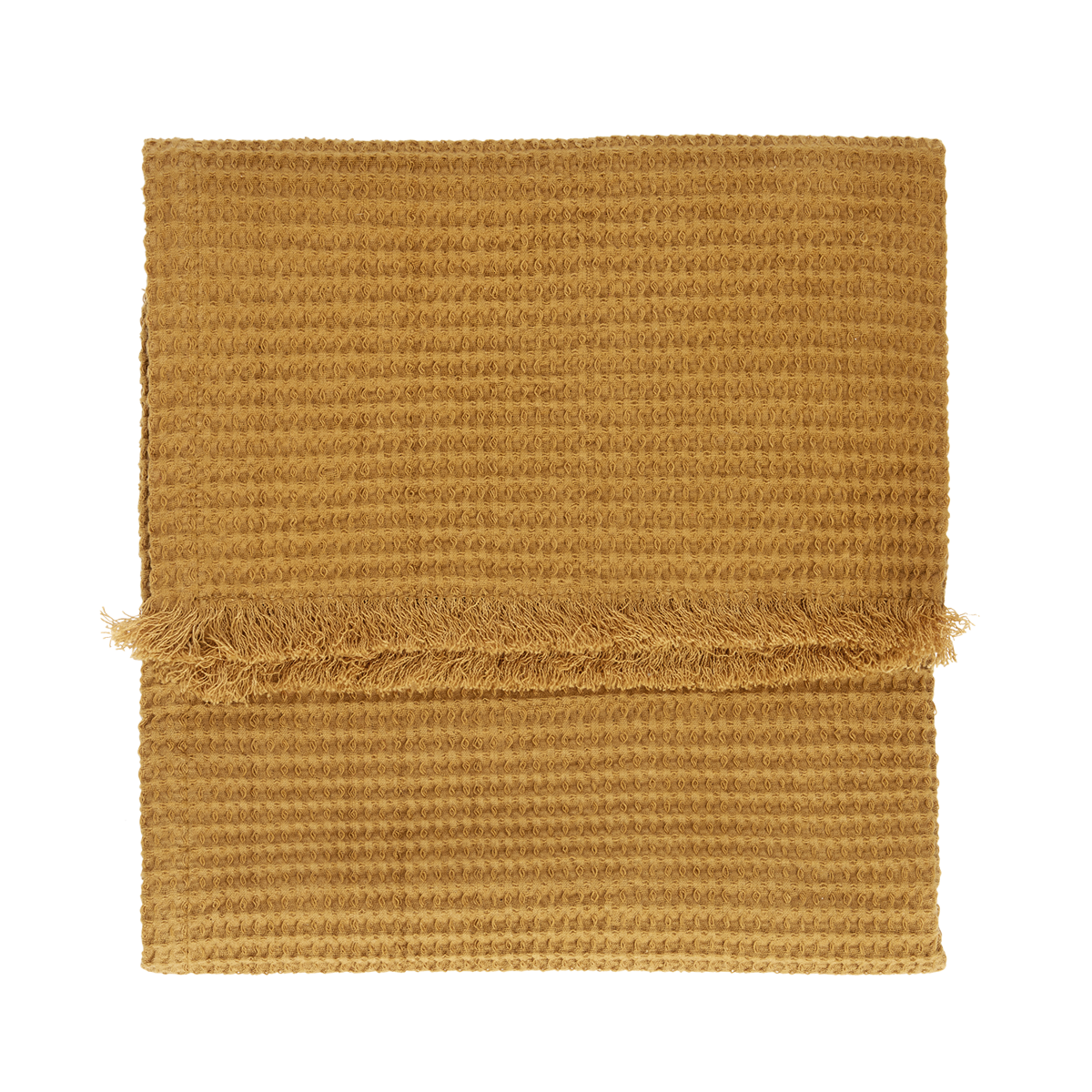 Waffle hand towel w/ fringes