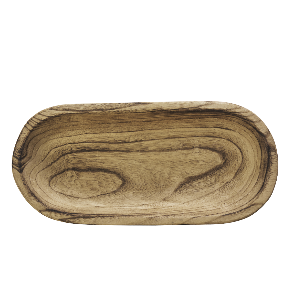 Oval wooden tray